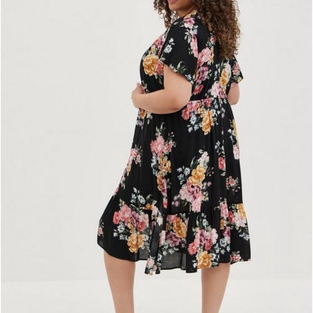 Floral front tie dress/kimono